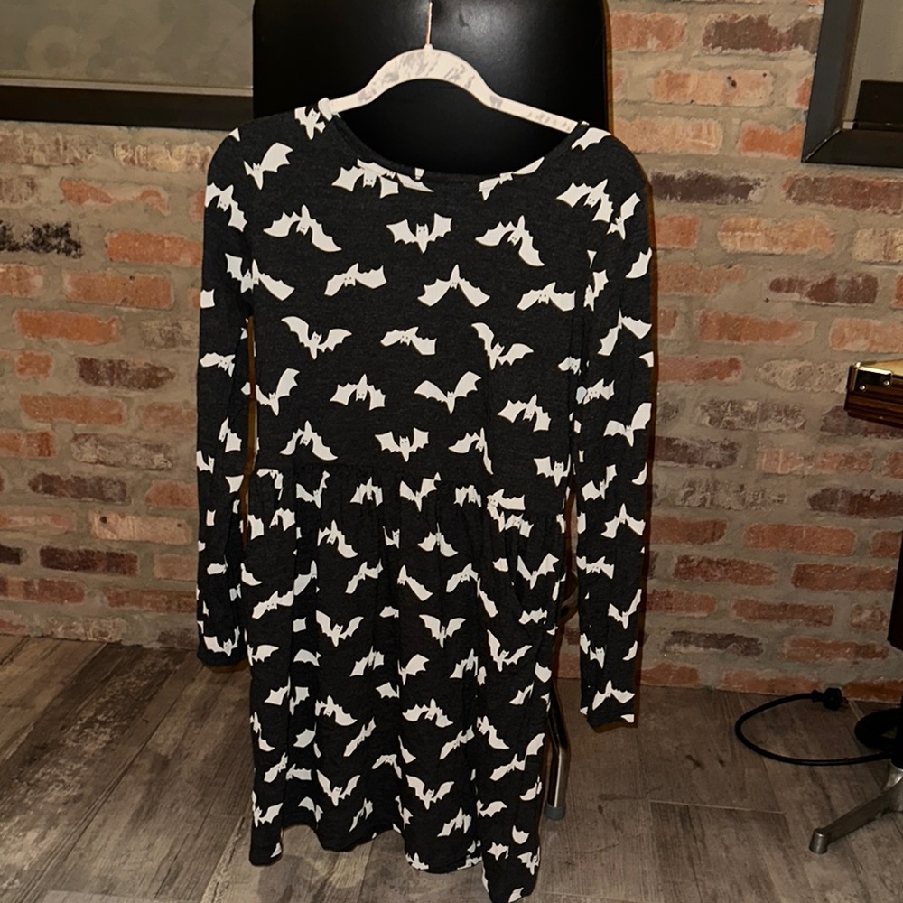 Cat & Jack black and White Halloween bat Patterned Dress